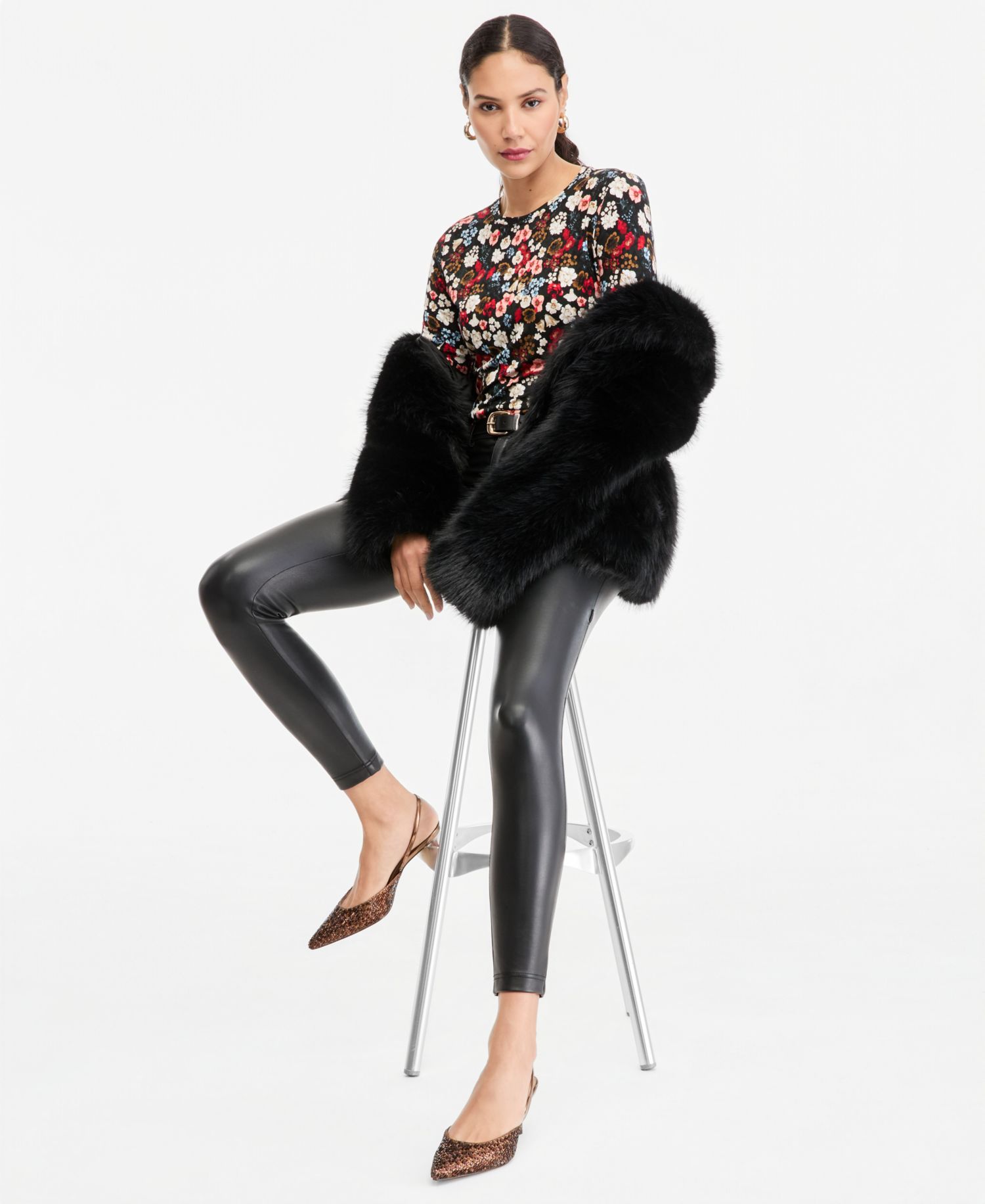 Women's Floral-Print Long-Sleeve T-Shirt