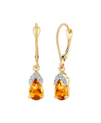 Citrine (1-3/8 ct. t.w.) & Diamond Accent Drop Earrings in 14k Yellow Gold