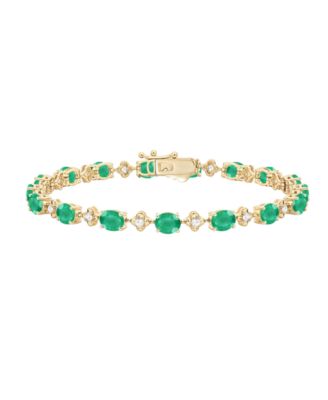 Gemstone & Diamond (1/3 ct. t.w.) Bracelet in 14k White or Yellow Gold (Available in Sapphire, Ruby, and Emerald)