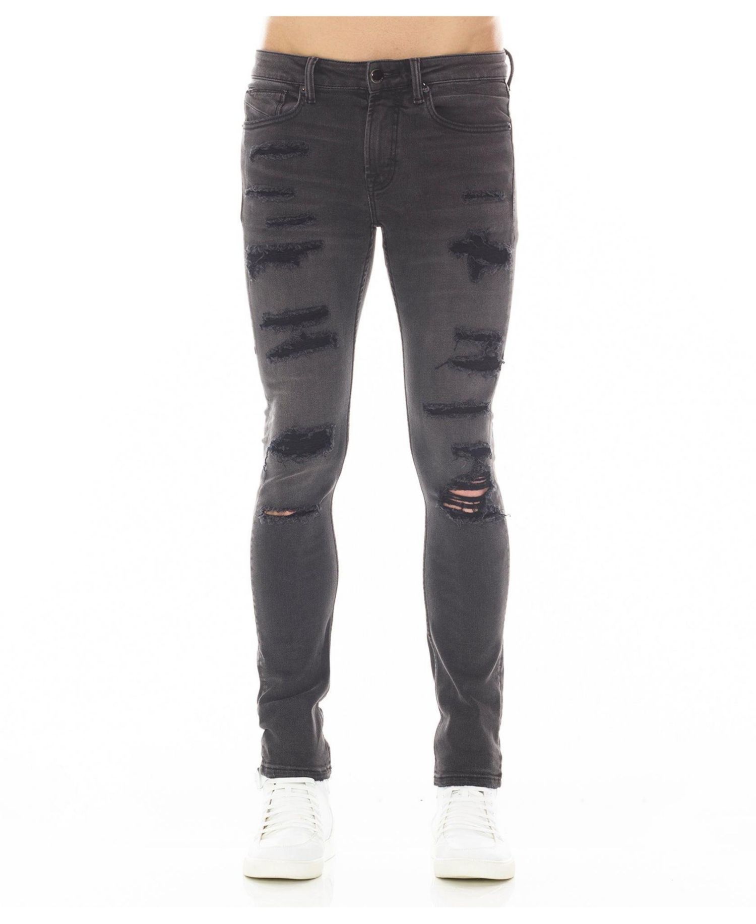 Men's Strat Super-Skinny Distressed Low Rise Jeans