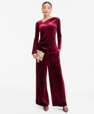 Women's Pull-On Velvet Wide-Leg Pants