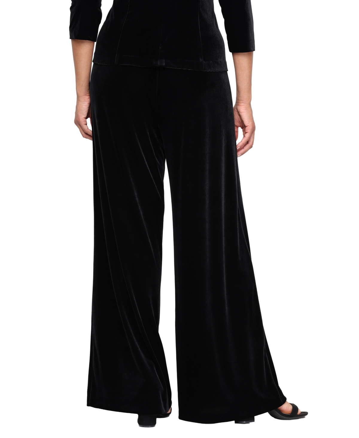 Alex Evenings Petite Velvet Palazzo Wide-Leg Pants