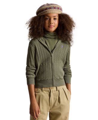 Girls' 7-16 Mini-Cable Full-Zip Hoodie
