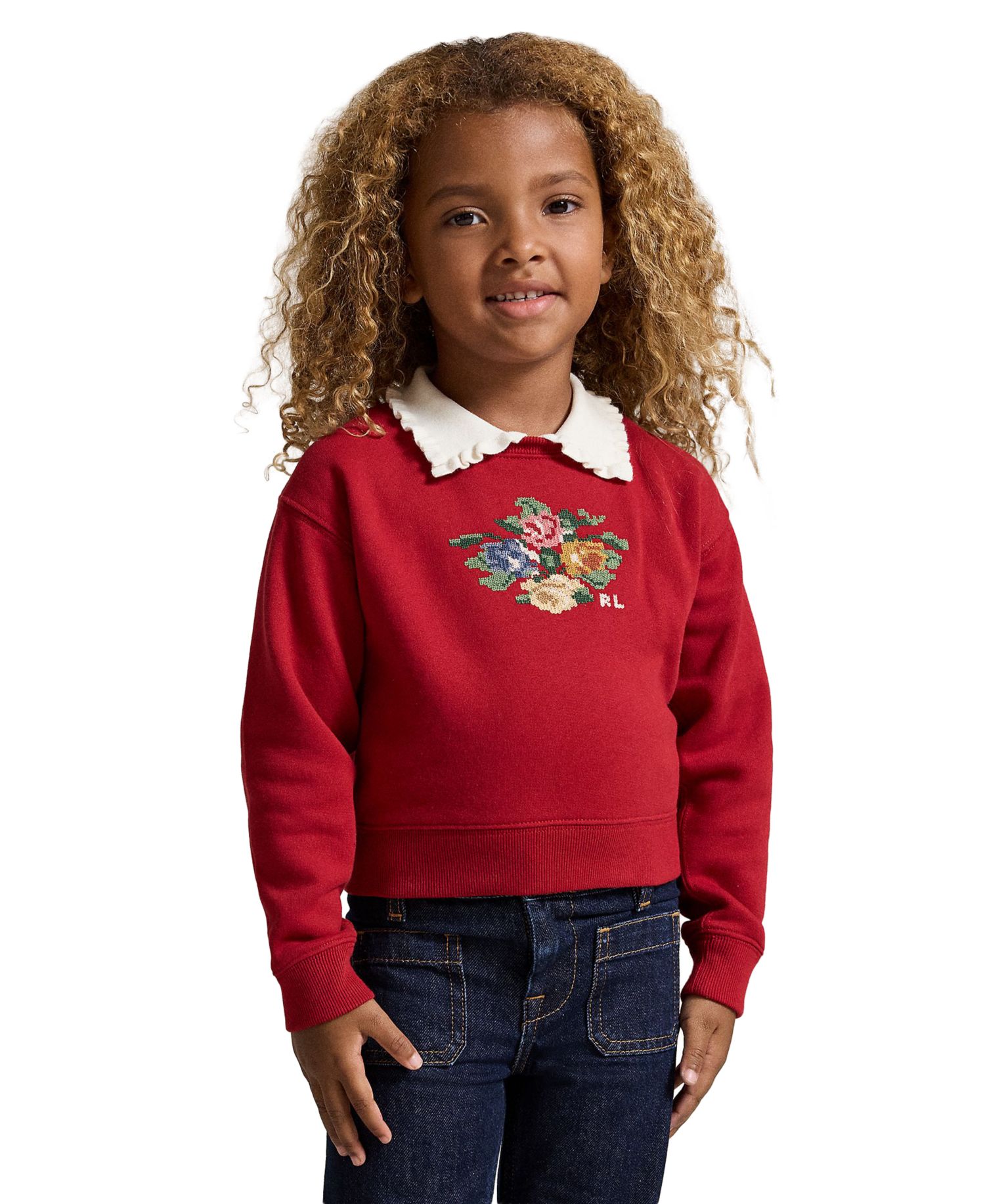 Girls' 2T-6X Collared Fleece Sweatshirt