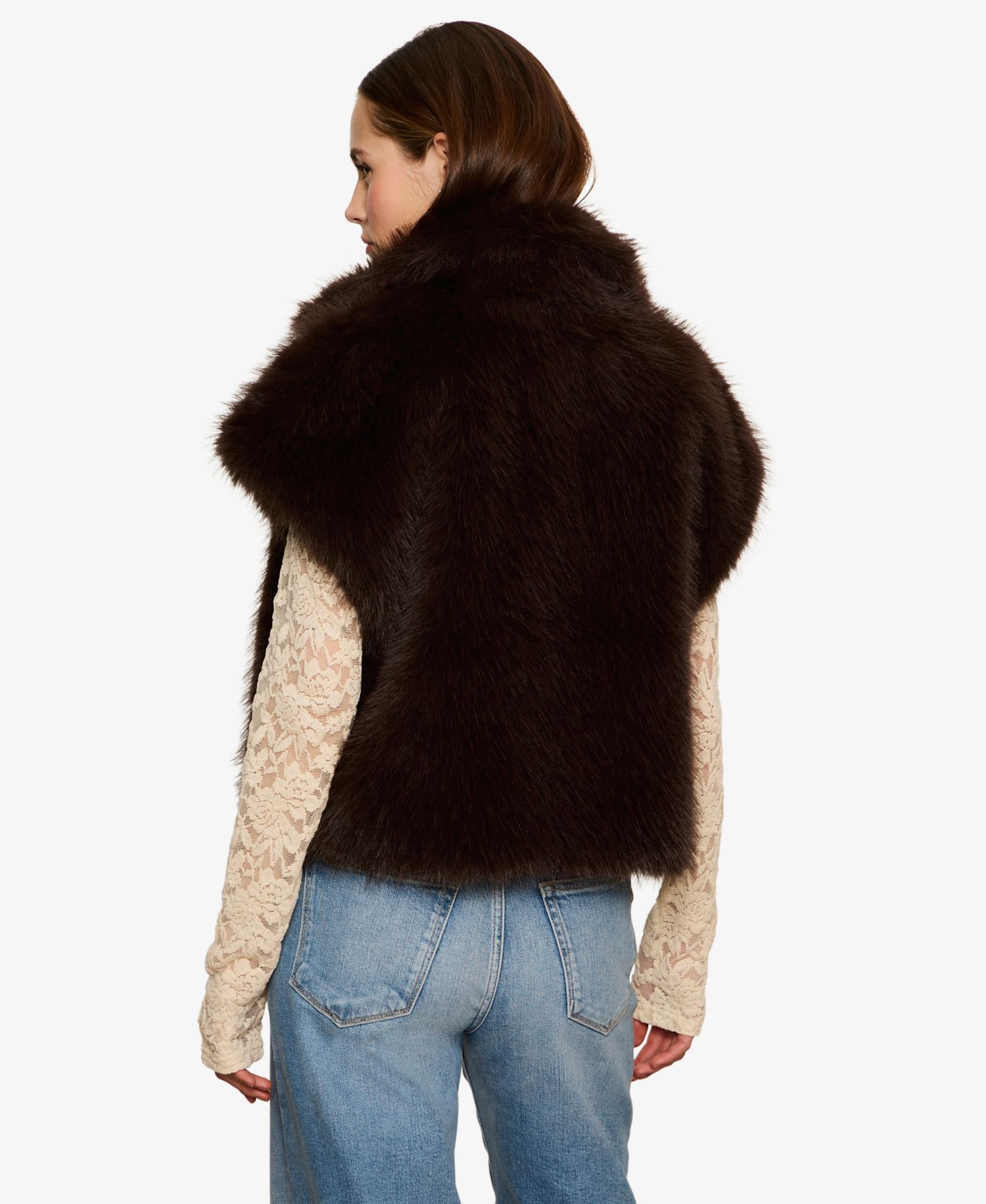 Petite Faux-Fur Lined Relaxed-Fit Vest
