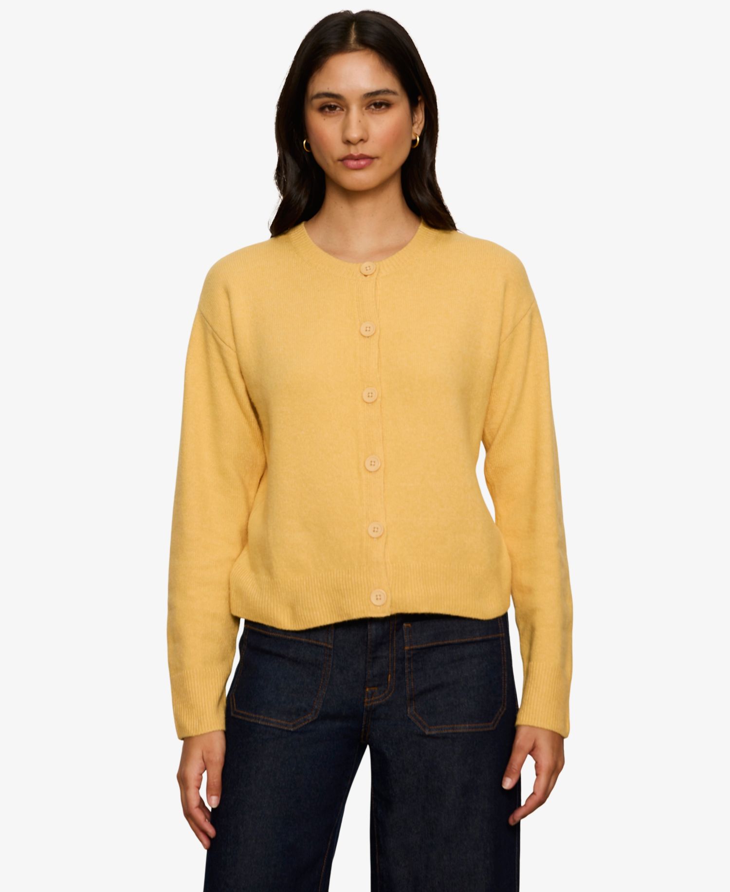 Petite Semi-Cropped Crewneck Sweater
