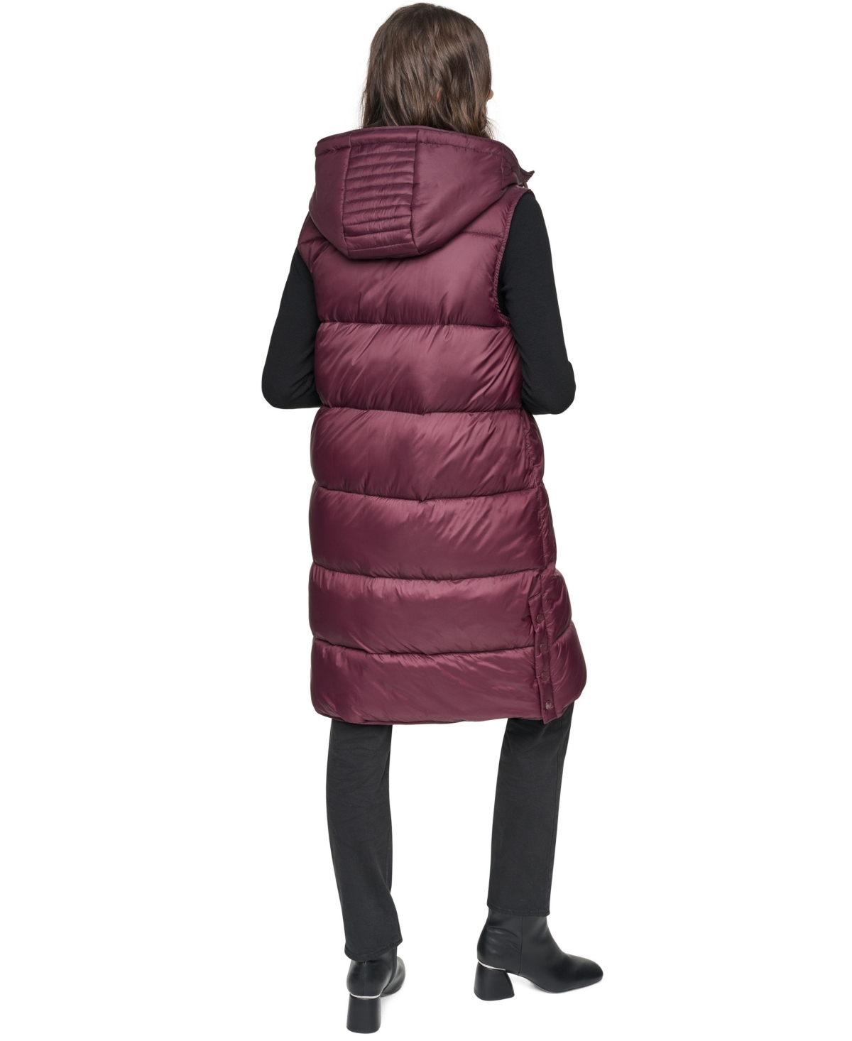 Andrew Marc Women's Kerr Water-Resistant Puffer Vest with Detachable Hood