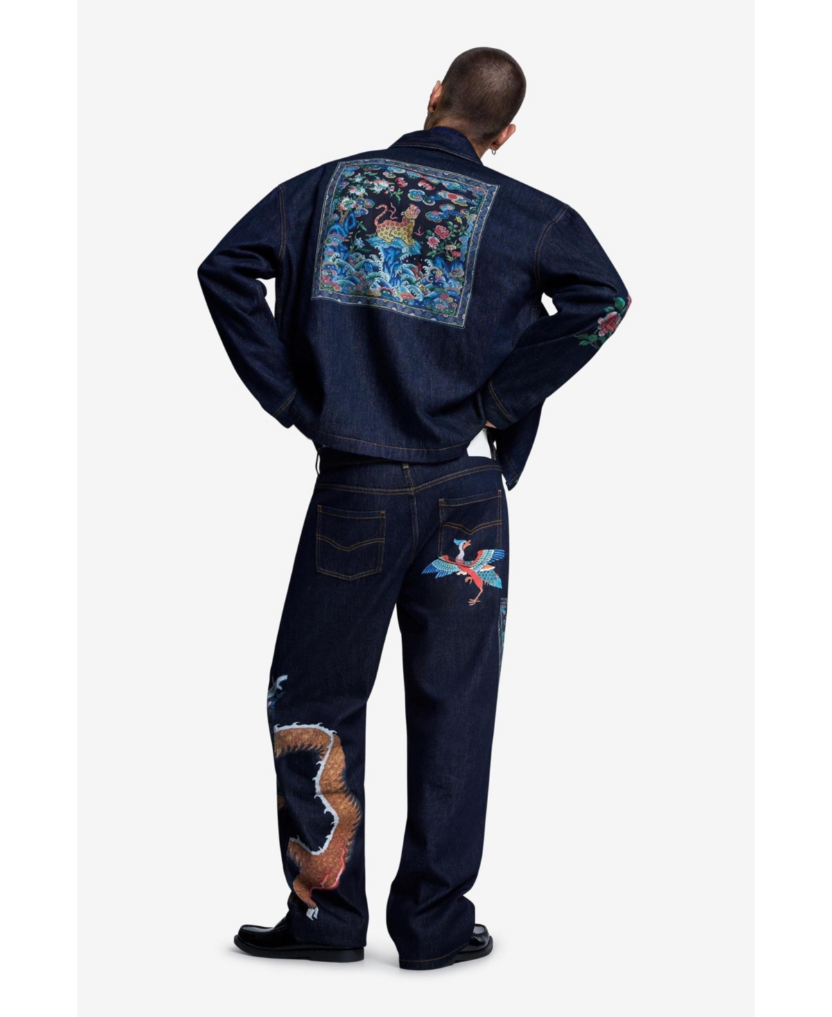 Desigual Men's Straight-Leg Figurative Embroidery Jeans