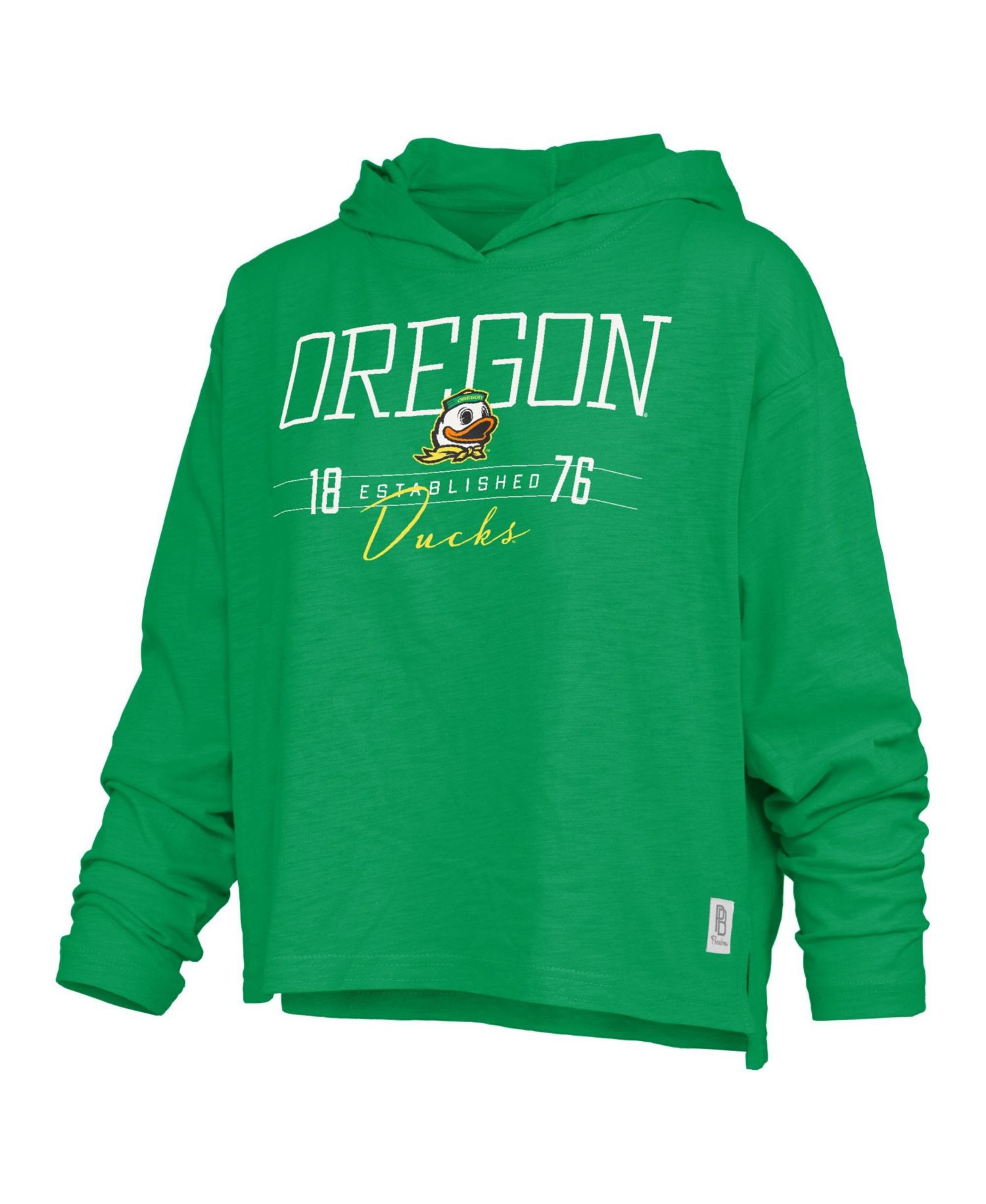 Women's Oregon Ducks Castillo Oversized Hooded Slub-Fabric Long-Sleeve T-Shirt