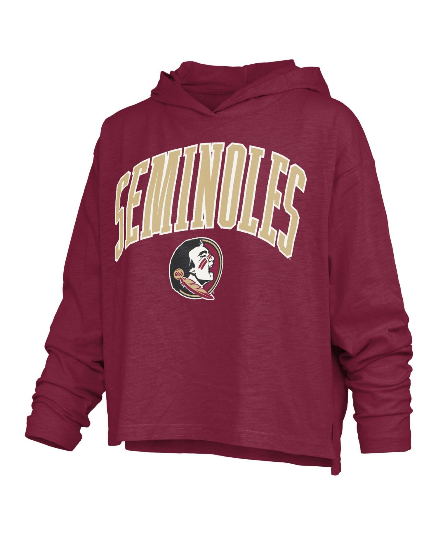 Women's Florida State Seminoles Nelson Oversized Slub Hooded Long-Sleeve T-Shirt