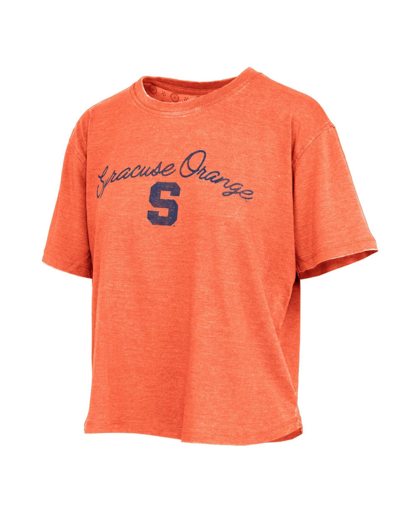 Женская футболка Pressbox Syracuse Orange Vintage Distressed Script-Over-Logo — фото 2