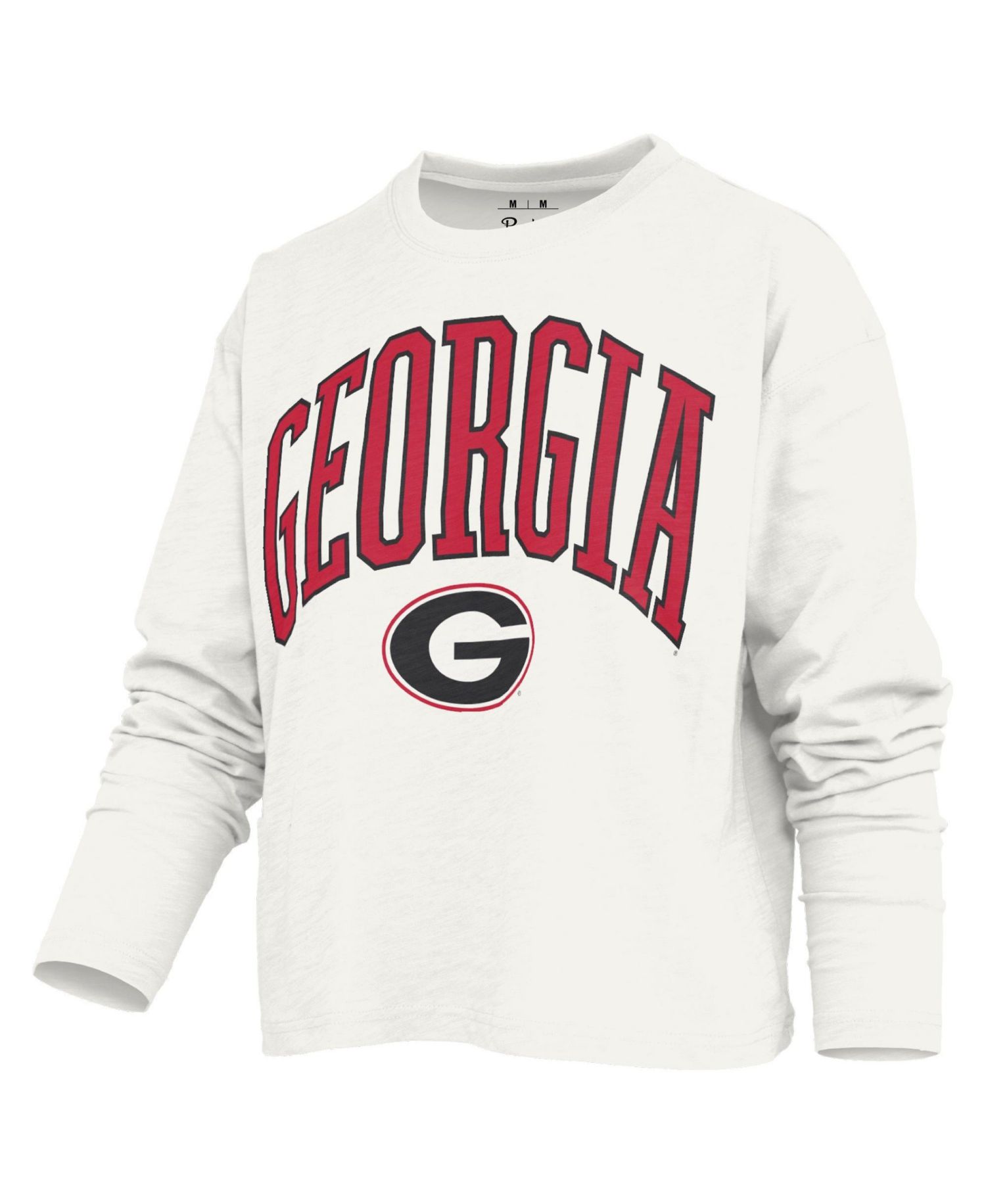Women's Georgia Bulldogs Motley Boxy Waist-Length Long-Sleeve T-Shirt