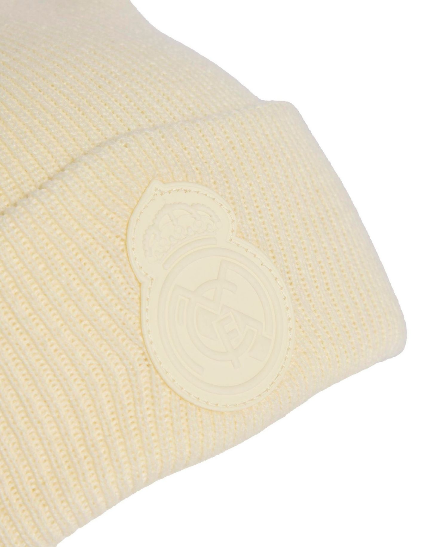 Men's and Women's Cream Real Madrid Cuffed Knit Hat