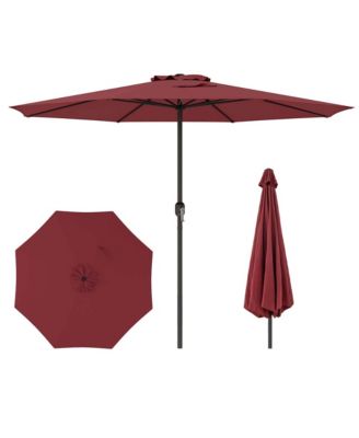Patio Umbrella Outdoor Market Umbrella with Crank Handle 8 Sturdy Ribs