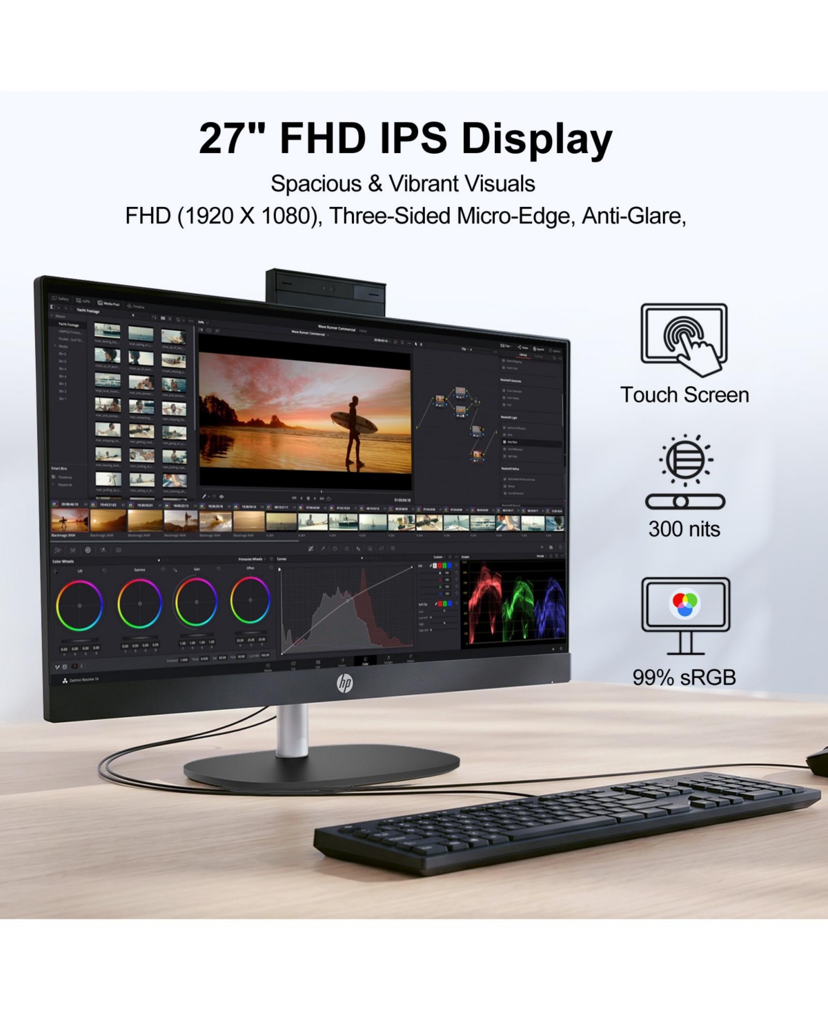Hp Essential 27-cr2000t 27" Fhd Touchscreen, Intel Core Ultra 5 225U, 32GB DDR5 Ram
