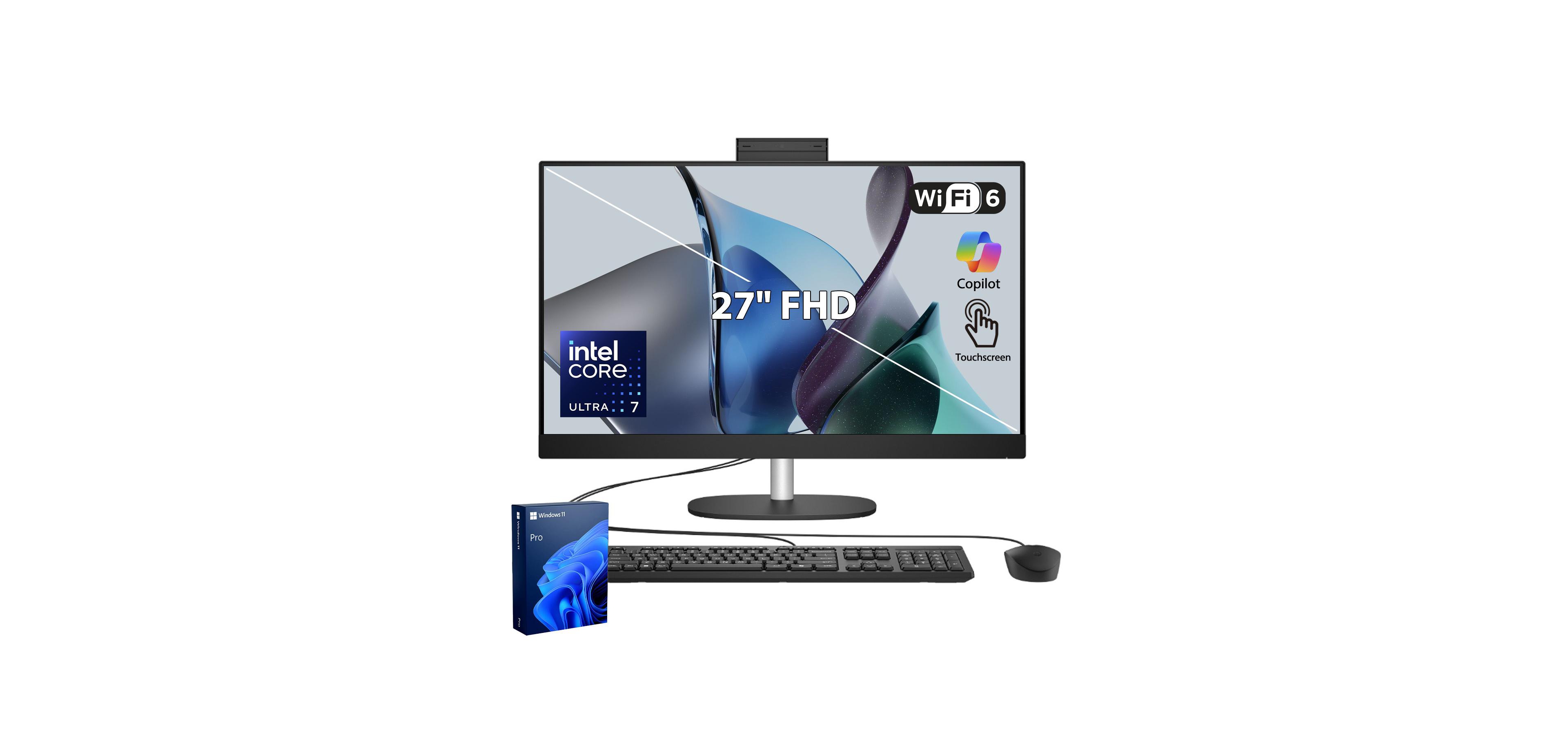 Hp Essential 27-cr2000t 27" Fhd Touchscreen Intel Core Ultra 7 255U, 16GB DDR5, 512GB Ssd, Windows 11 Pro