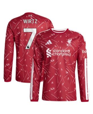 Men's Florian Wirtz 2026/27 Home Liverpool Long-Sleeve Replica Jersey