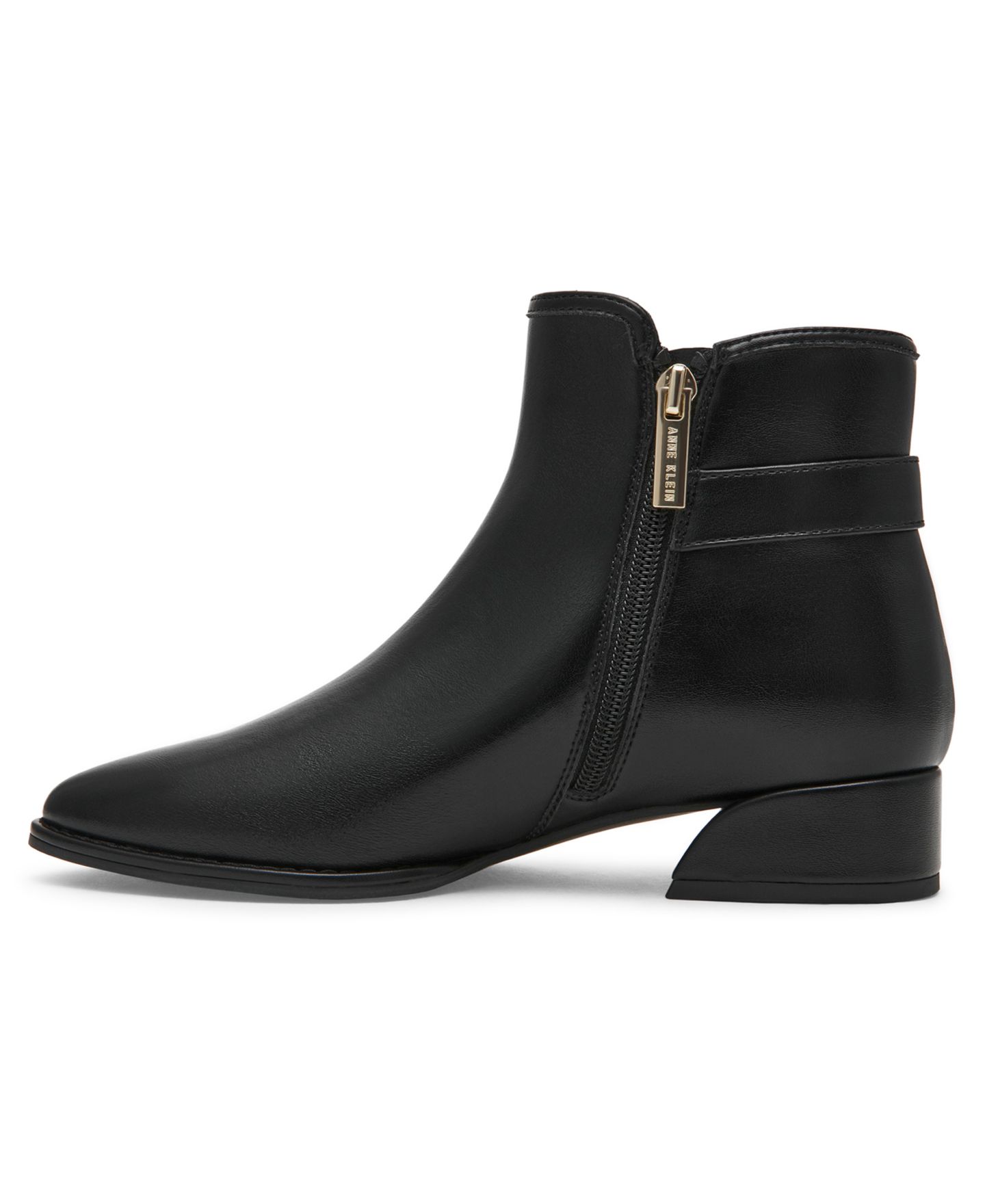Женские ботинки Anne Klein Anchor Block Heel Booties, цвет: Чёрный гладкий — фото 8