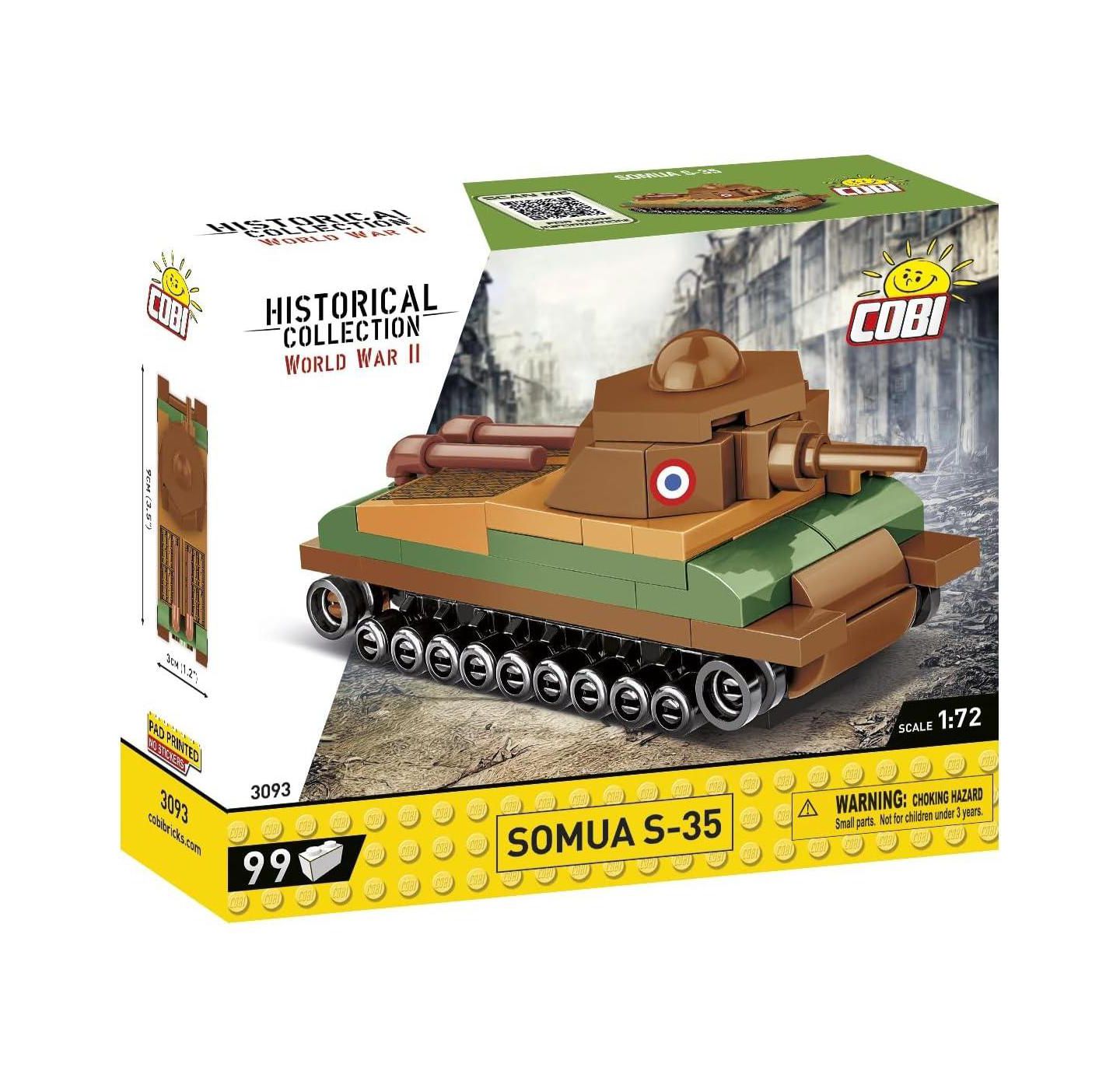 Детский конструктор COBI Wwii Somua S-35 1:72 Scale 99-Piece Building Set, Ages 6+, цвет: Open Miscellaneous — фото 1