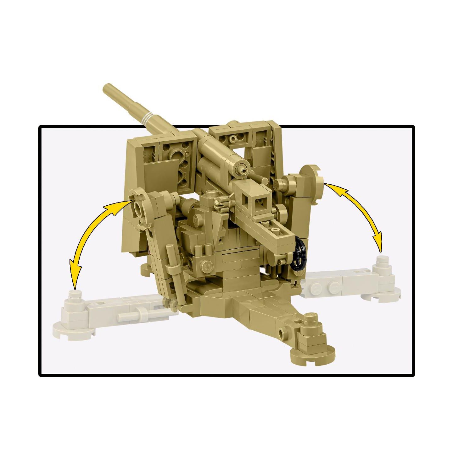 Детский конструктор COBI Historical Collection Wwii 8.8 cm Flak 18 (DAK) Cannon 232-Piece Building Set, Ages 9+ — фото 5