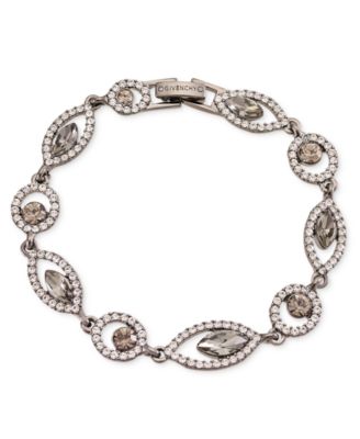 Jet Crystal Link & Chain Adjustable Bracelet