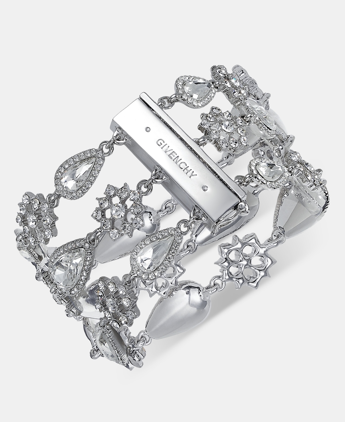Givenchy Women's Glass Crystal Multi Row Flex Bracelet