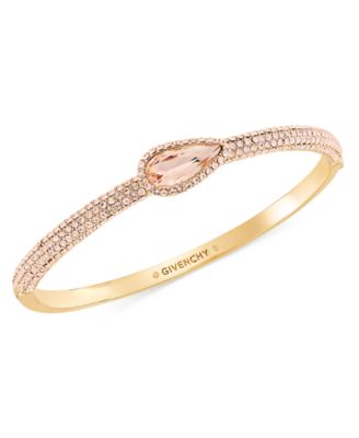 Women's Crystal Metal-Tone Pear Stone Bangle Bracelet