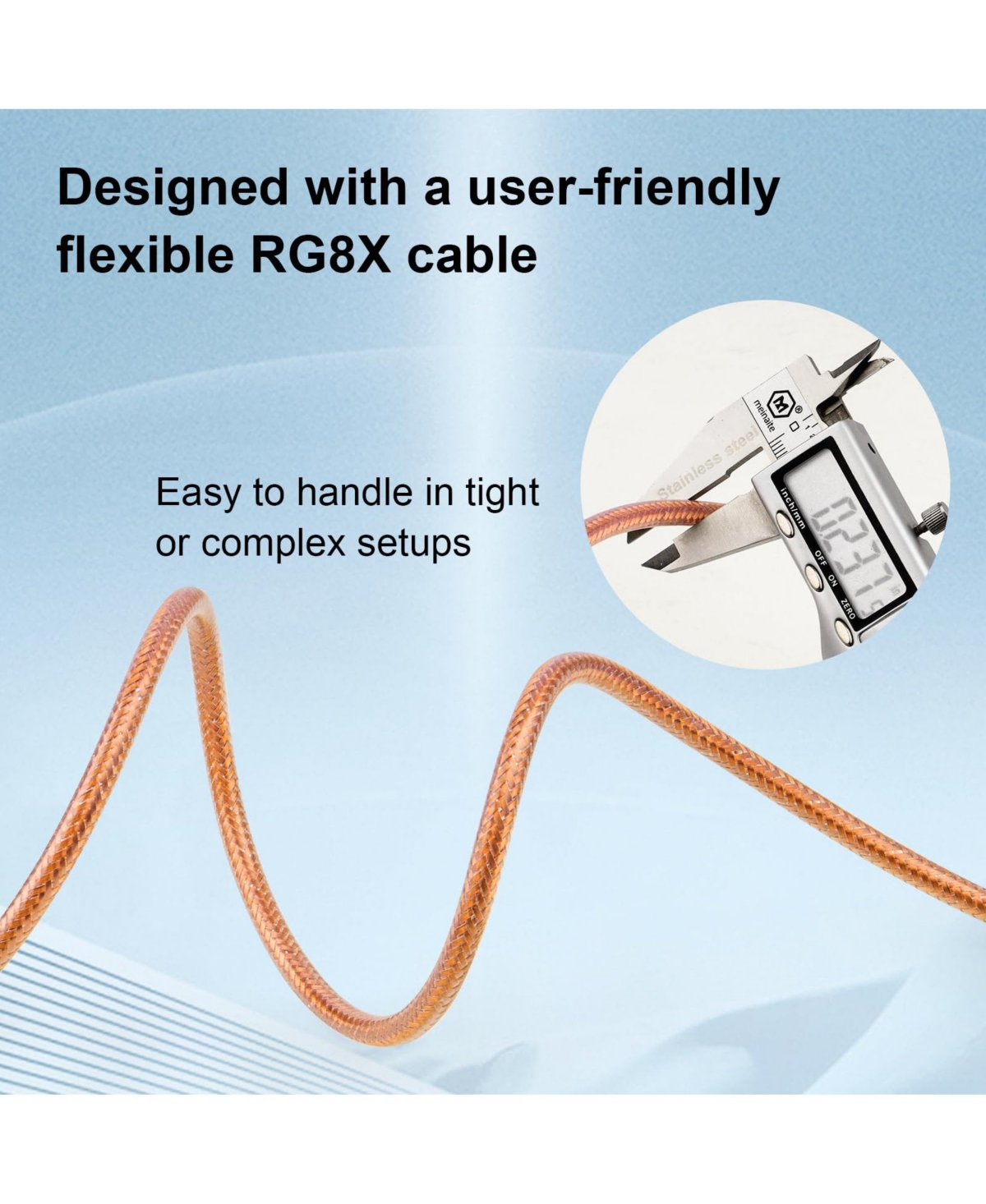 Lofree Solid Copper Core Dual Shielded Braided Coaxial Cable for Radio Communication