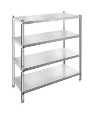 4-Tier Stainless Steel Shelving Unit 46.8 x 18.5 Inch with 330 Pound Load Per Shelf