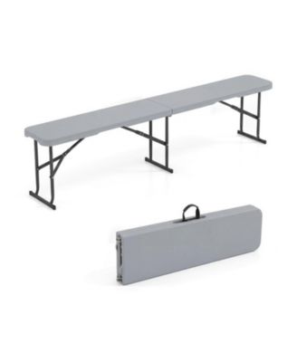 6-Foot Portable HDPE Folding Bench with Carrying Handle Seats 3 Adults