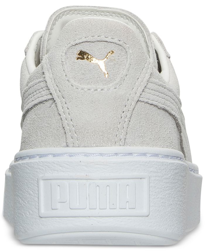 Puma Women's Suede Platform Gold Casual Sneakers from Finish Line - Macy's