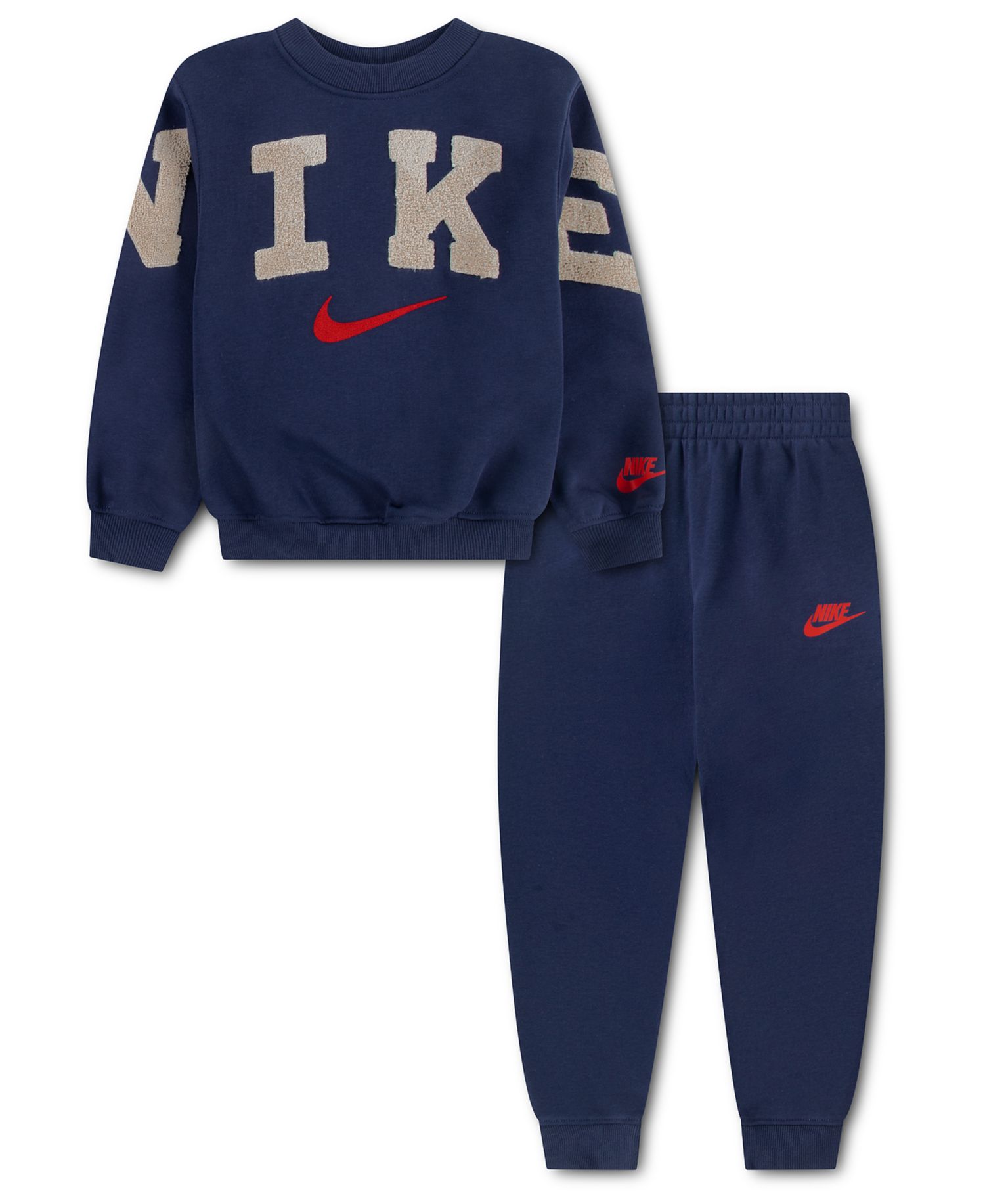 Boys' 2T-7 Fleece Crewneck Sweatshirt and Joggers, 2-Piece Set