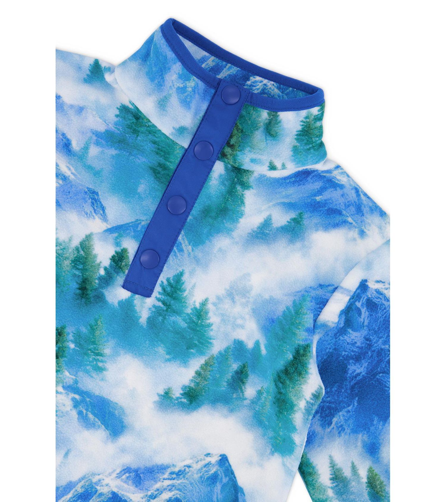 Boys' 4-20 Half-Zip Pullover Plush Mountain-Print Fleece Jacket