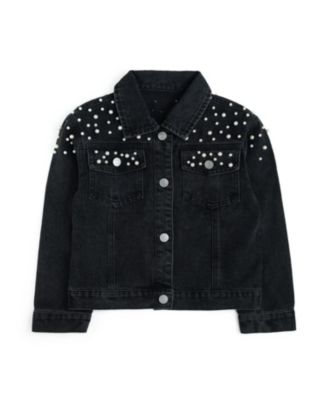 Toddler Girls (2T-4T) Black Pearl Denim Jacket