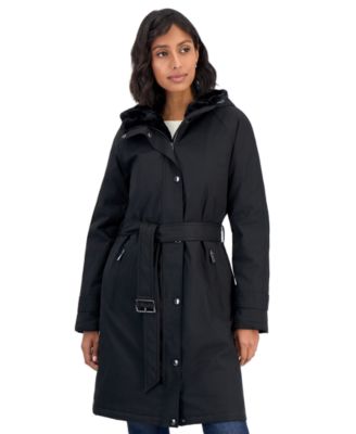 Women's Softshell Hooded Faux Fur Collar Coat