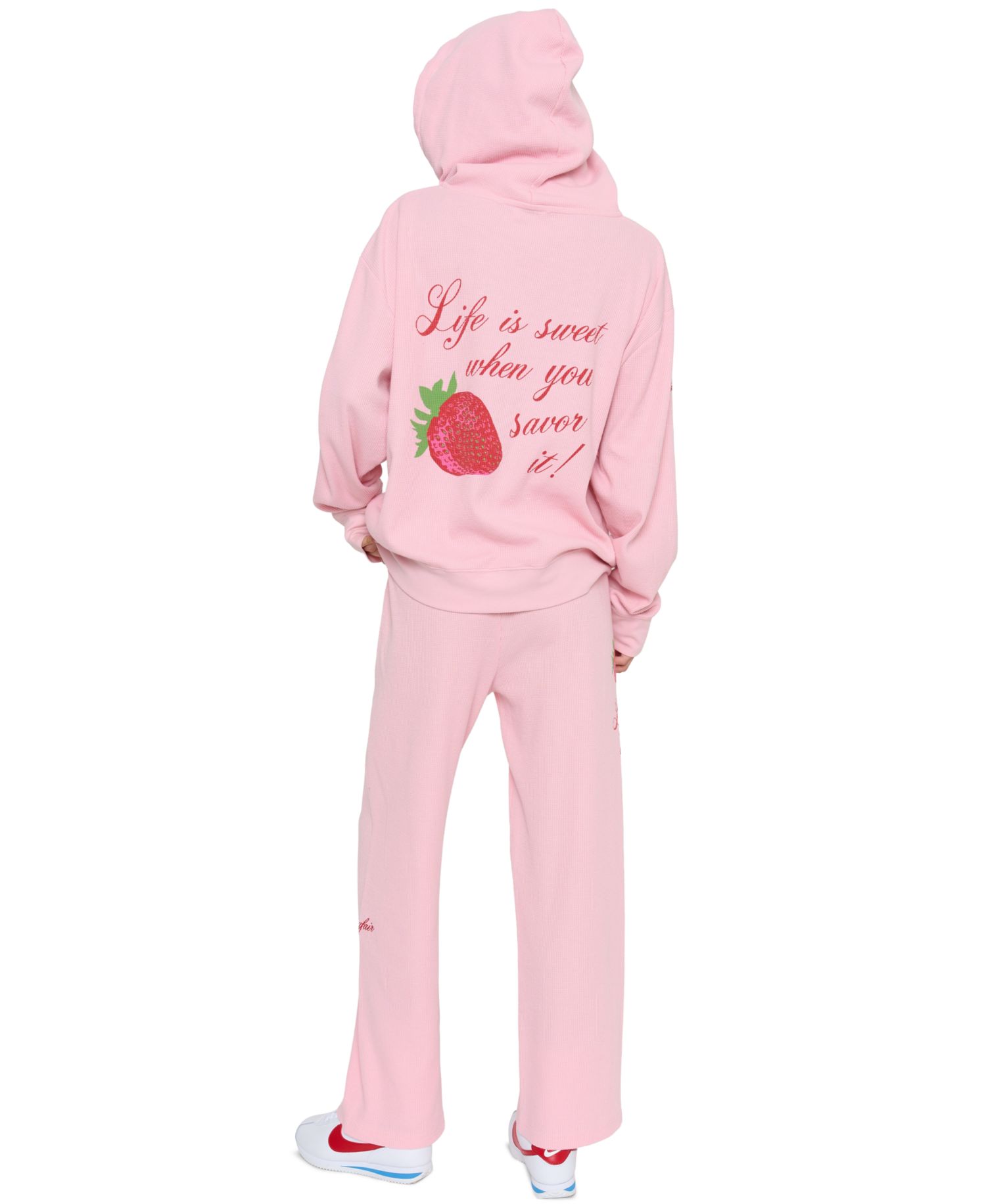 Juniors' Life Is Sweet Pull-On Graphic Wide-Leg Sweatpants