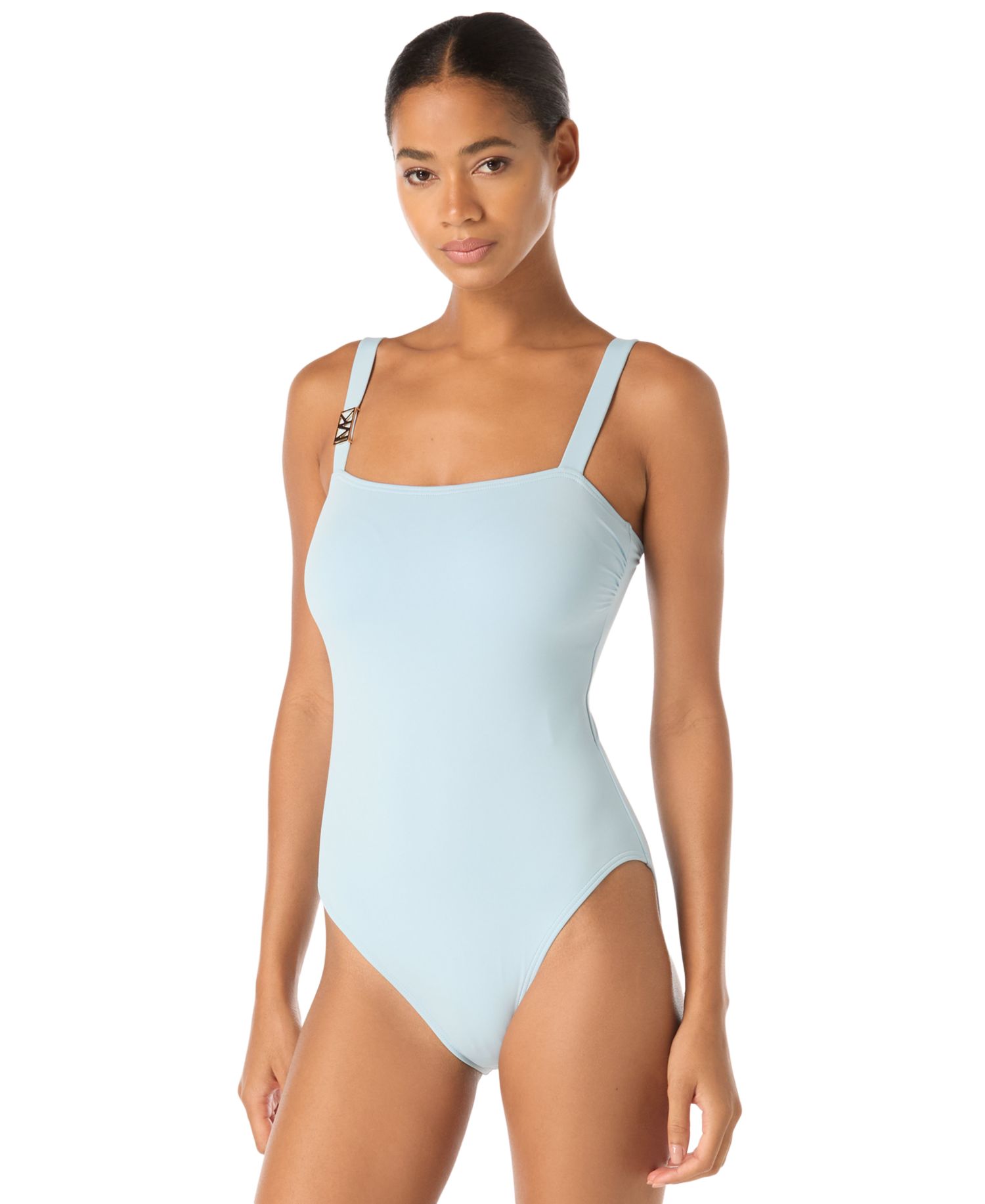 Women's Square Neck Adjustable Straps One-Piece Swimsuit