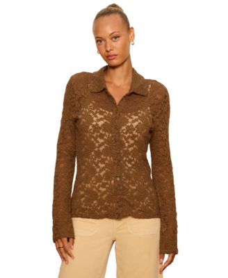 Women's Dreamer Long-Sleeve Lace Blouse