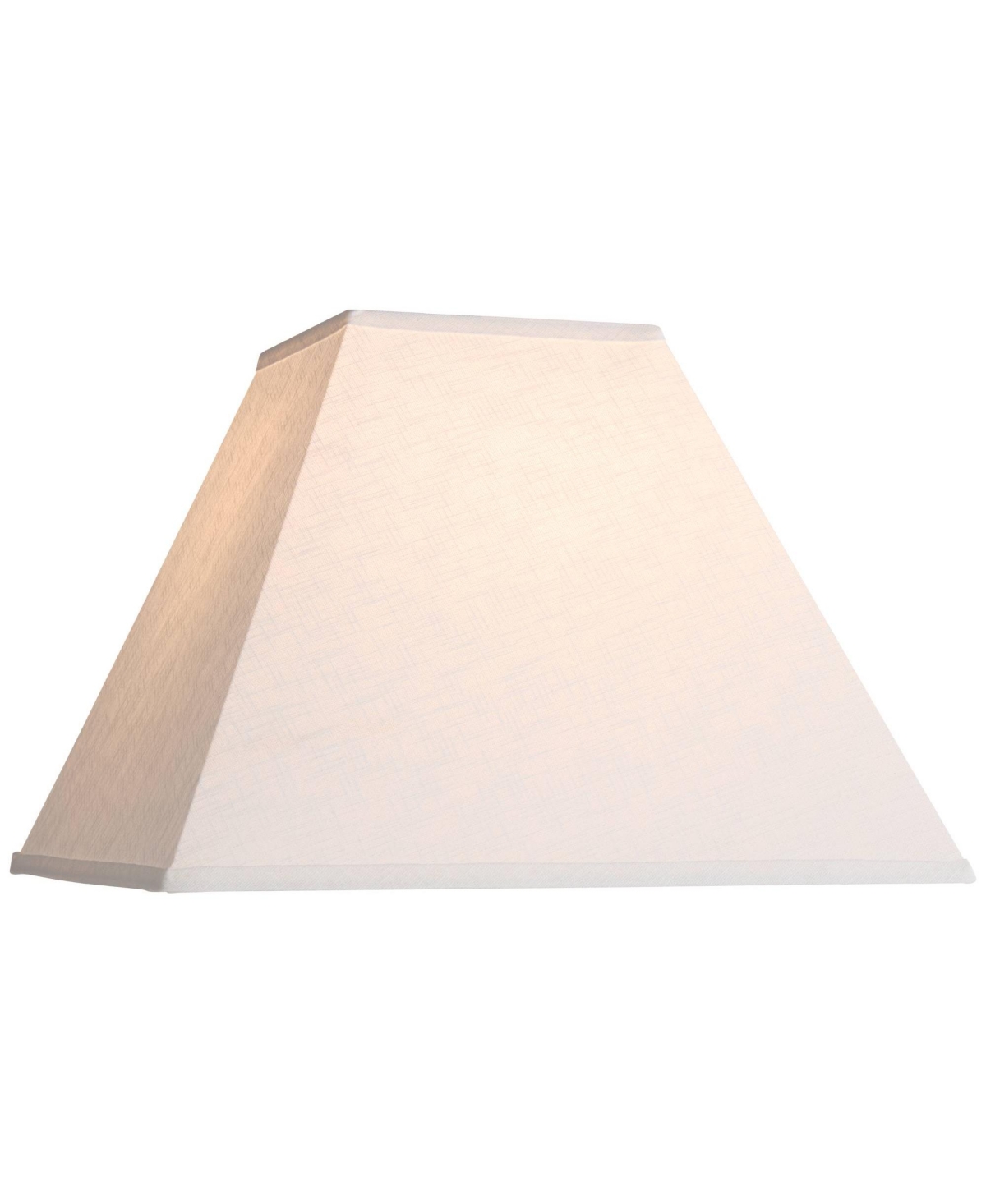 Springcrest White Linen Large Square Lamp Shade 7" Top x 17" Bottom x 13" Slant x 12" High (Spider) Replacement with Harp and Fini