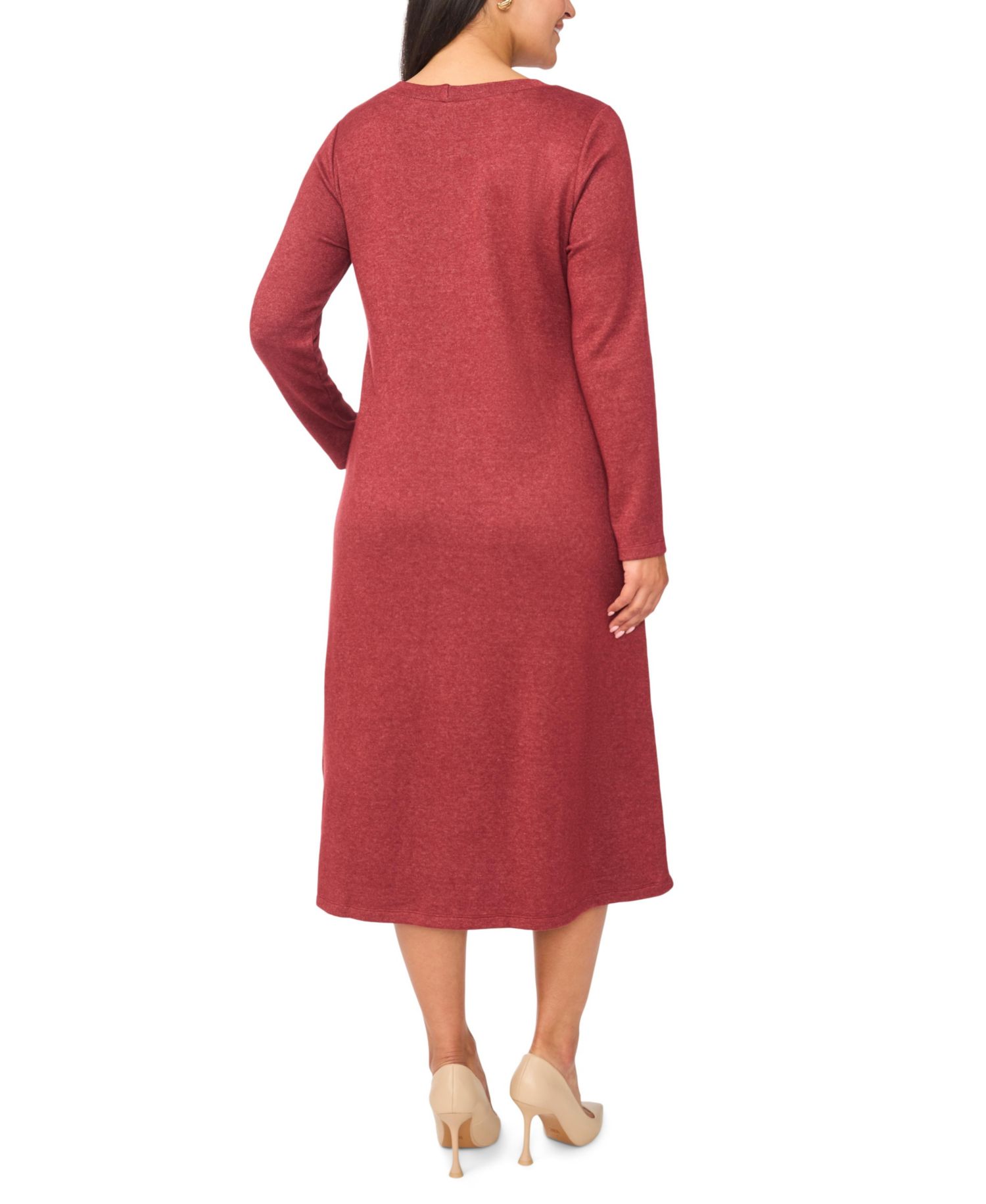 Plus Size Long Sleeve Midi Dress