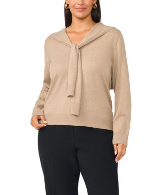 Plus Size Faux-Wrap V-Neck Sweater