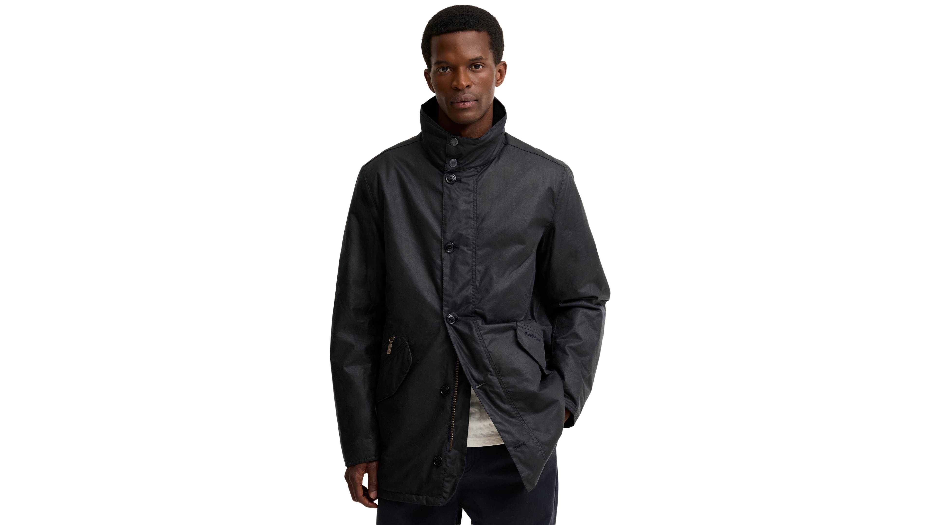 Barbour Men's Modern Powell Waxed Cotton Padded Jacket