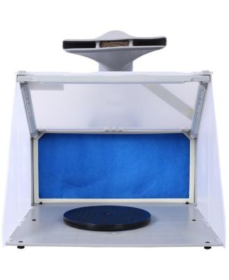Portable Airbrush Spray Booth for Hobby Painting Art Craft - 3 LED Lights, Extra Replaceable Filter Pad, Turn Table, 6ft Exhaust Extension Hose