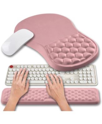 2-in-1 Memory Gel Ergonomic Mouse Pad and Keyboard Wrist Rest Set Compatible with Standard Keyboards and Mice