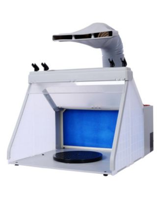 Portable Airbrush Spray Booth Kit for Models Crafts Airbrushing Cake Decorations - 3 LED Lights, 4 Airbrush Holders and 1 Paint Holder