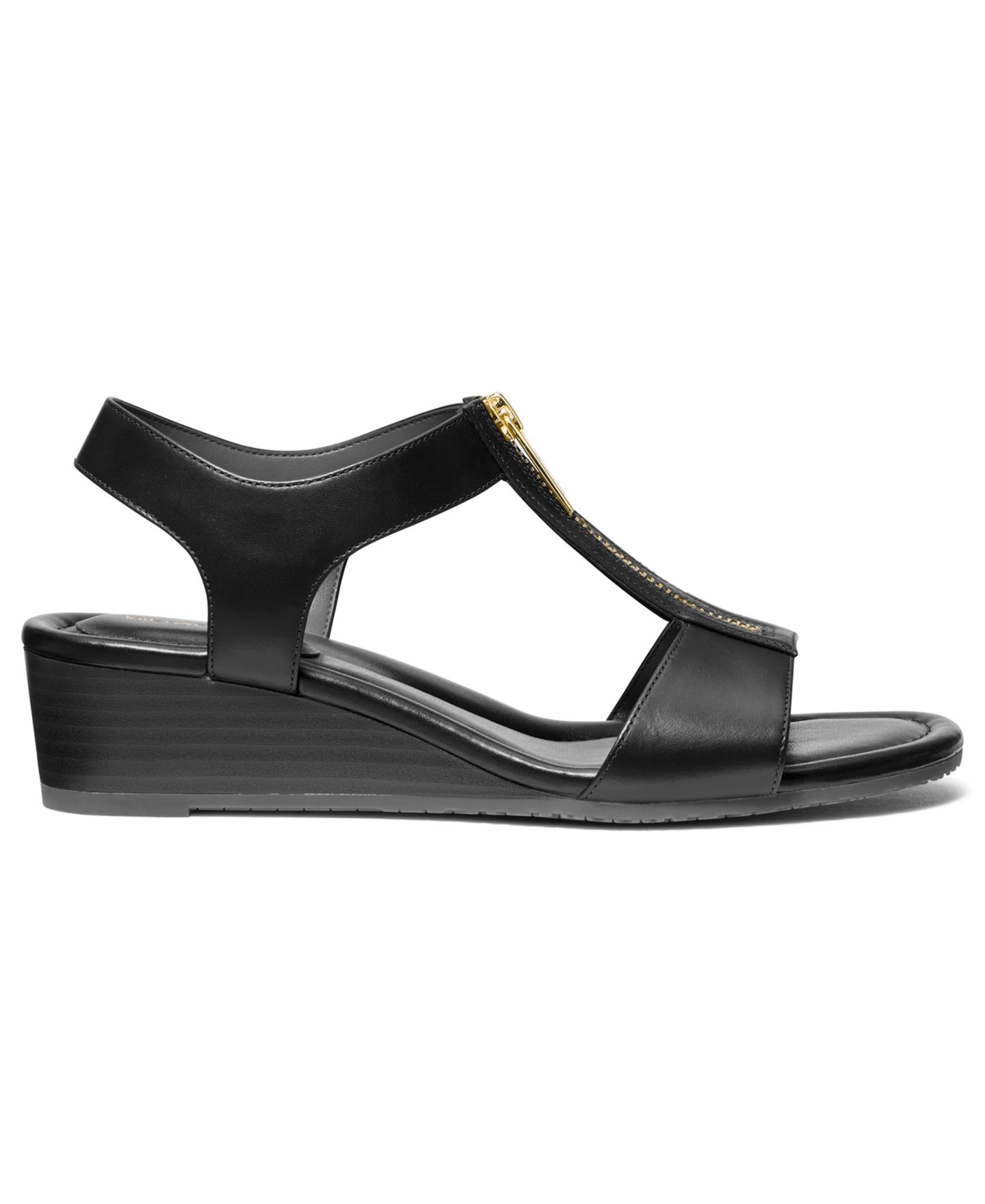 Женские сандалии Michael Kors Berkley Wedge, цвет: Чёрный кожаный — фото 2
