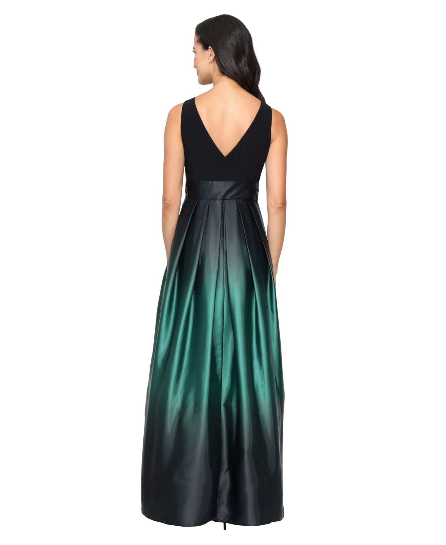 Petite Ombr&eacute; Satin Bow Sash Gown
