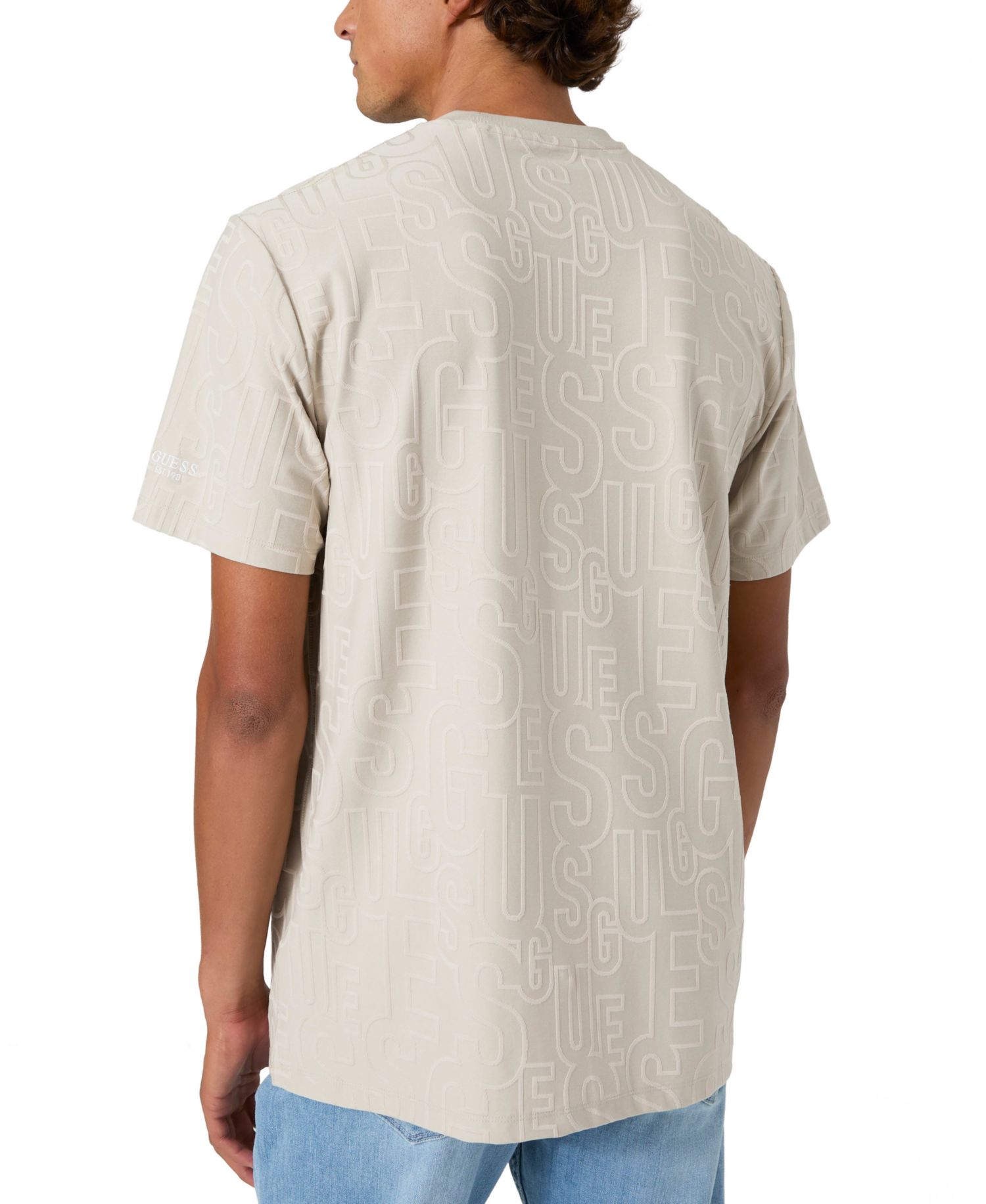 Men's Allover Jacquard Classic-Fit Crewneck T-Shirt