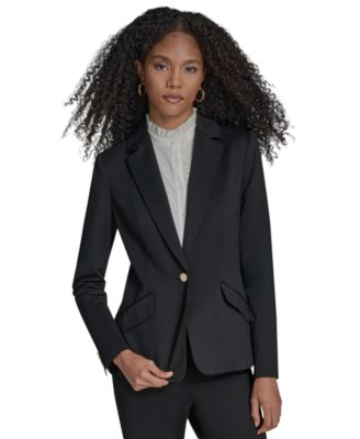 Women's Padded Shoulder One Button Jacket