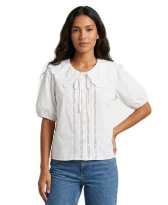 Women's Embroidered Peter Pan Collar Blouse